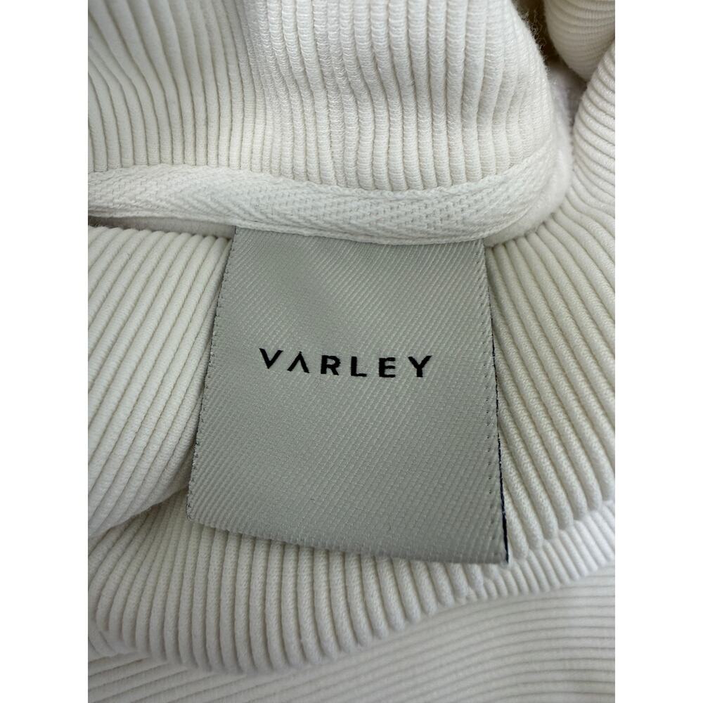 Varley Milton Sweatshirt Cream Ribbed Cowl Neck Side Zip Oversized Large - Picture 6 of 10